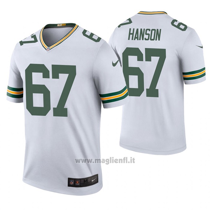Maglia NFL Legend Green Bay Packers 67 Jake Hanson 2020 Bianco Color Rush